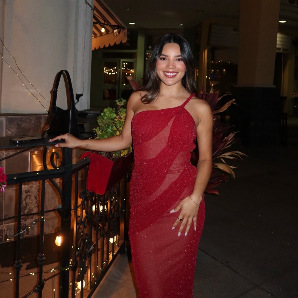 Meshki Red One Shoulder Dress